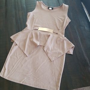 Tan &Gold Mini Dress